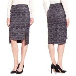 Halogen Black Arabella Tweed Pencil Skirt
